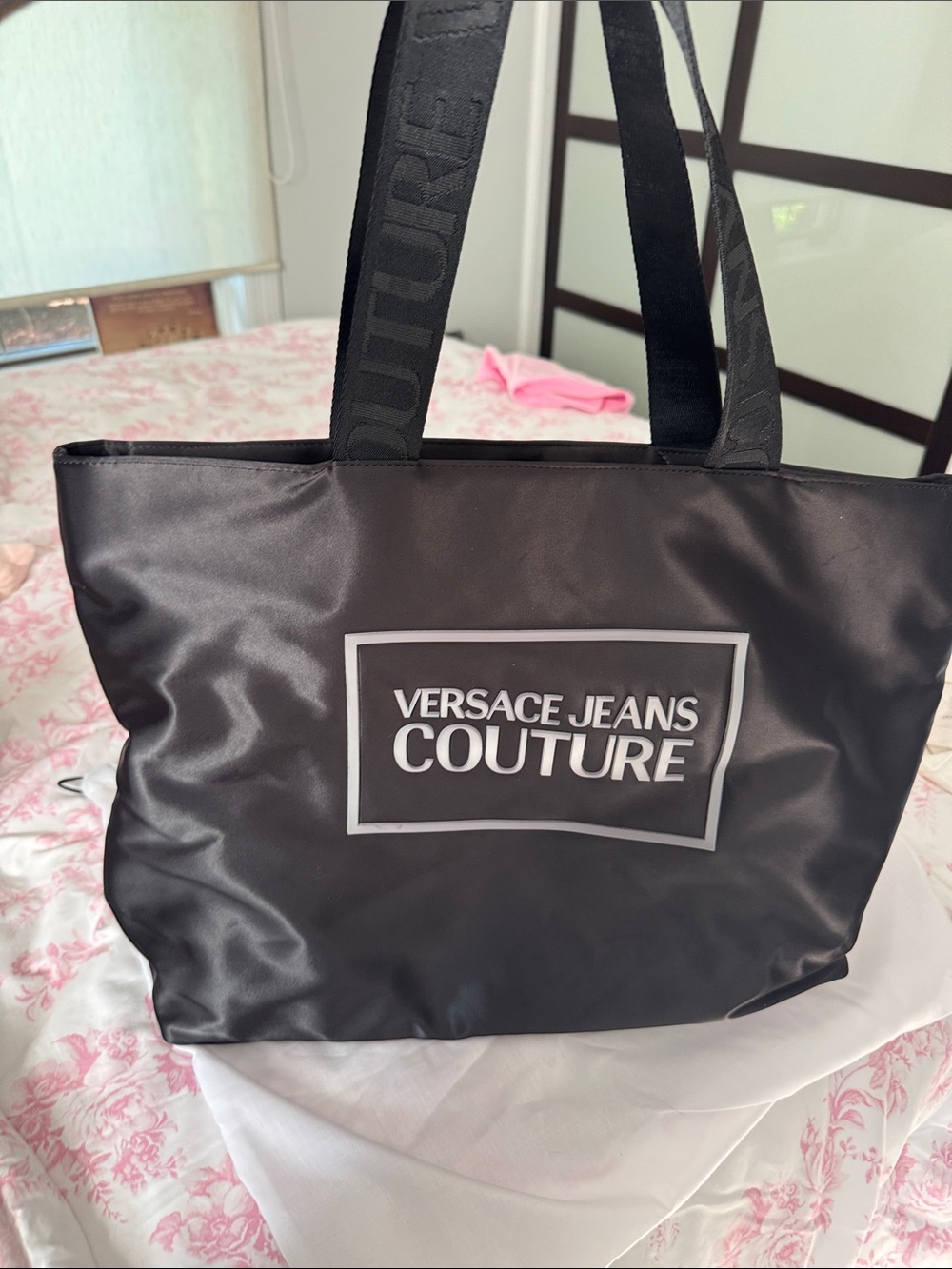 Versace Jeans Collection Black Logo COUTURE Tote Bag